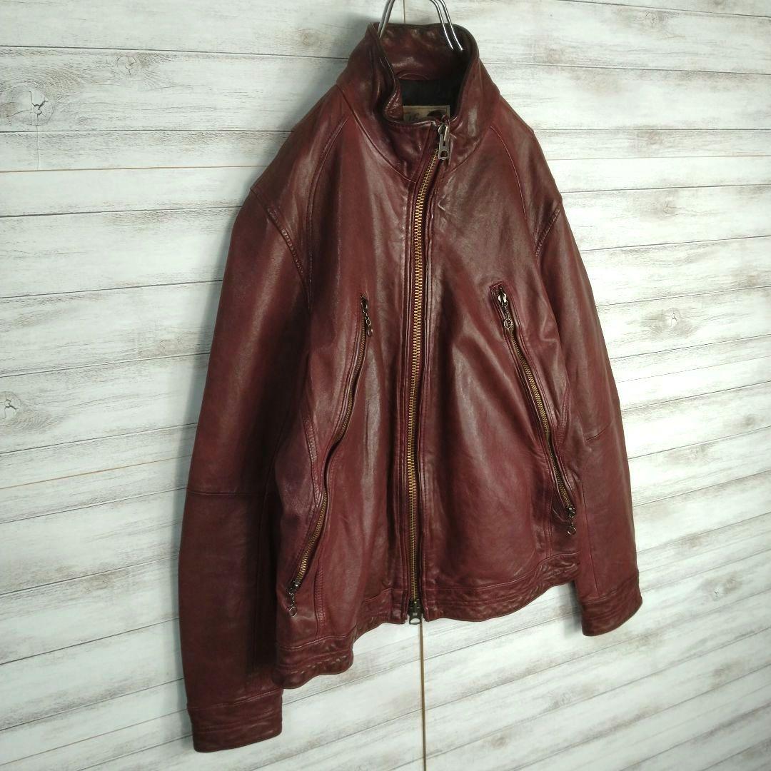 メンズ☆AVIREX　シングルライダース　革ジャン　レザージャケット　上野商会L