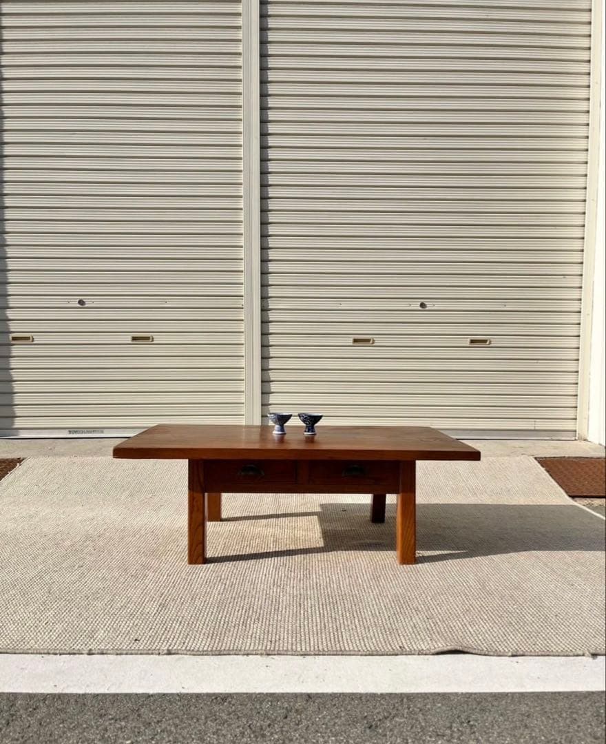 欅一枚板の文机／ローテーブル