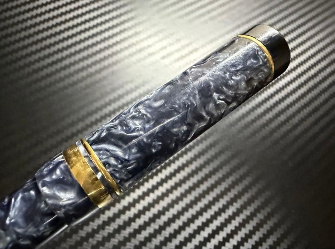 美品 パーカー デュオフォールド マーブルブルー F インターナショナル 万年筆