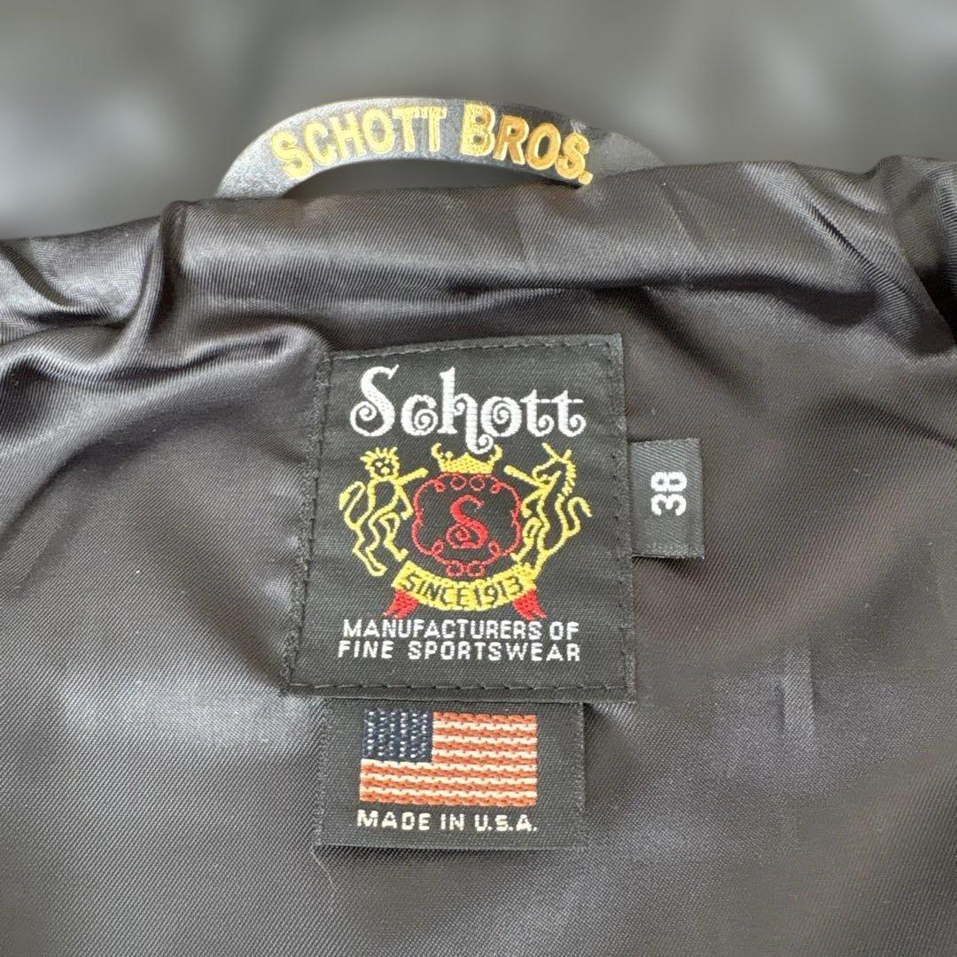 Schott ブラックレザーシングルライダース 38 103us