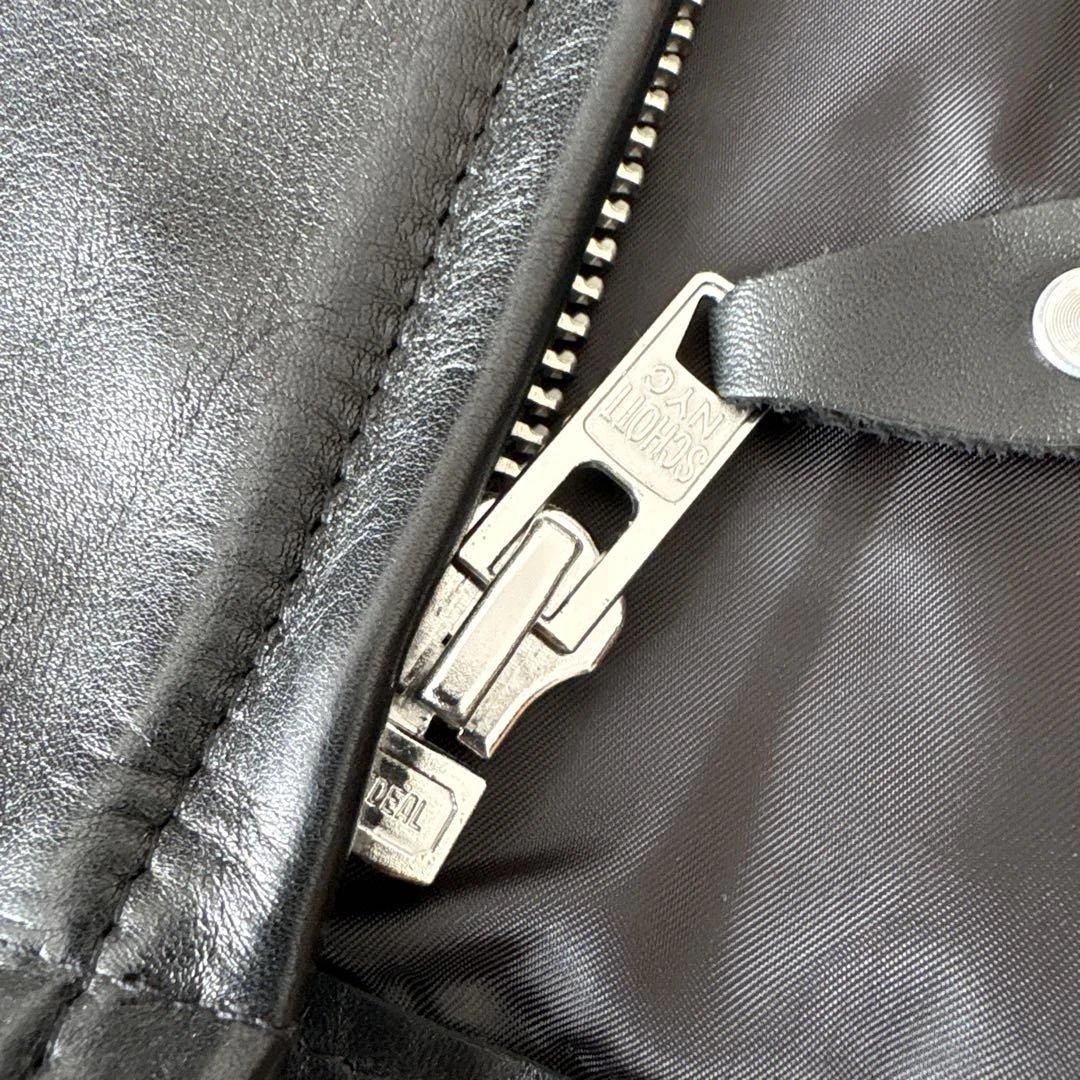 Schott ブラックレザーシングルライダース 38 103us