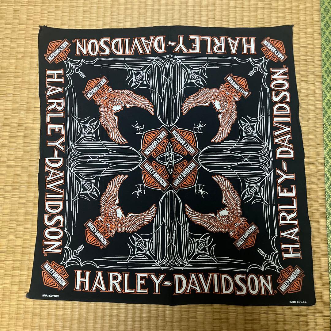 70s ハーレーダビットソン　バンダナ　ピンストライプ