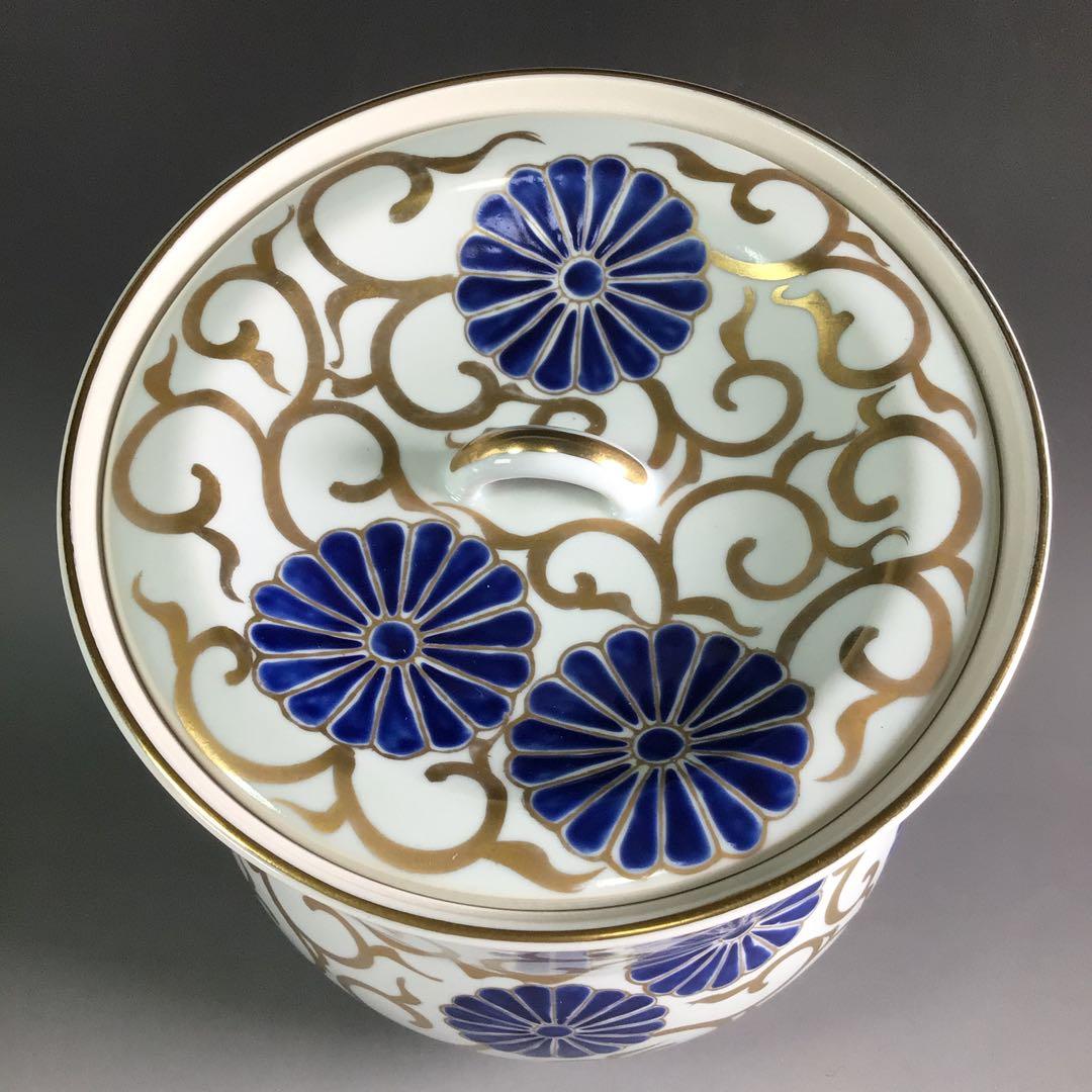 Ｒ４１１　皆具　『平安　手塚玉堂造』『金彩色絵唐草文』　共箱　茶道具