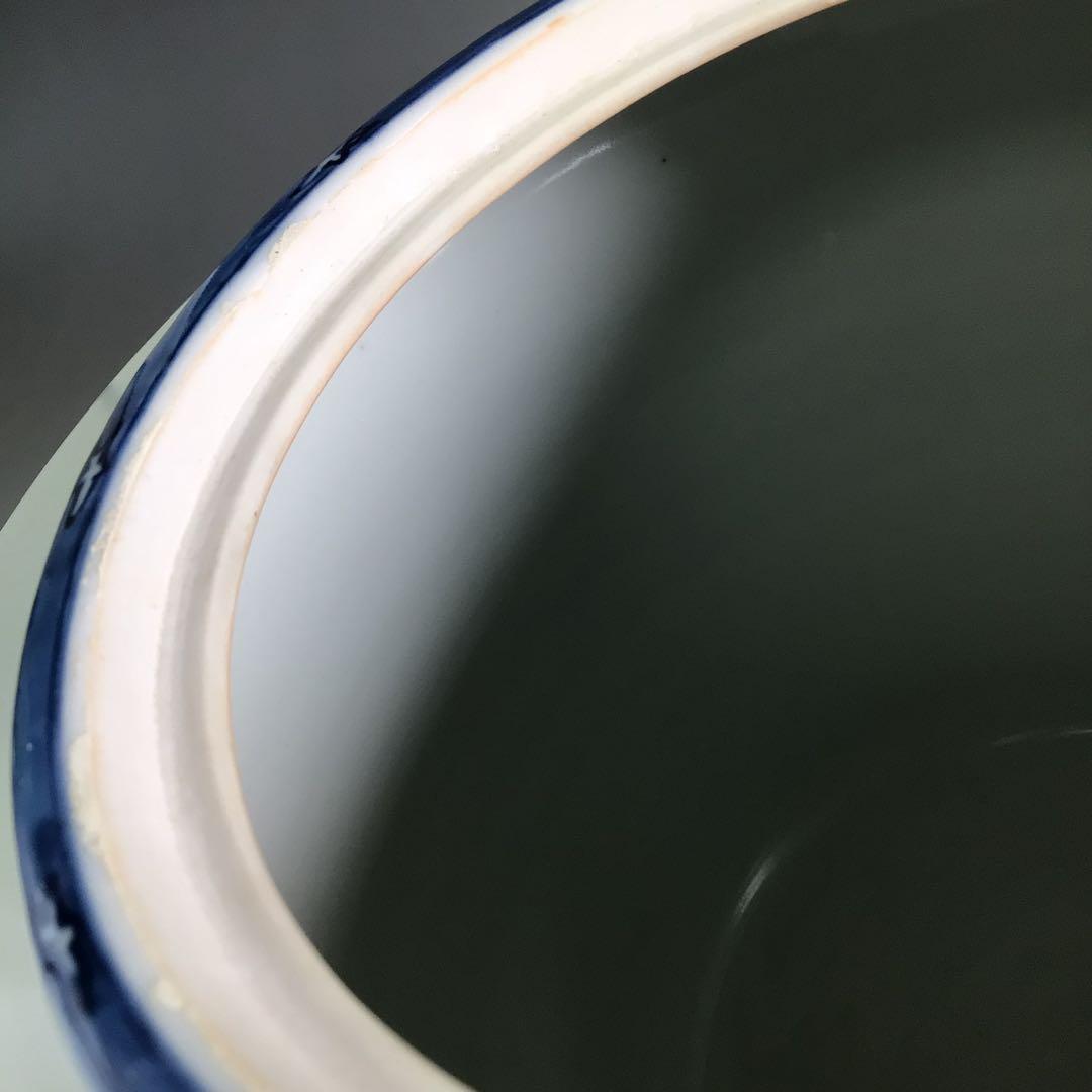 Ｒ２３６　水指　『平安　青峰造』『染付竹絵』『青華水指』　共箱　茶道具