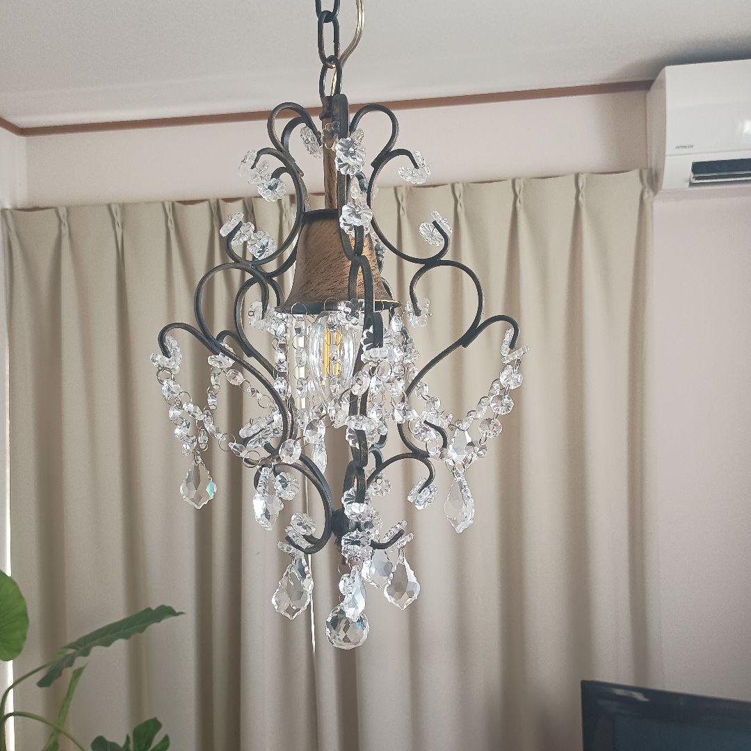 シャンデリア　１灯アンティークカラー　新品LED電球付　※修理済