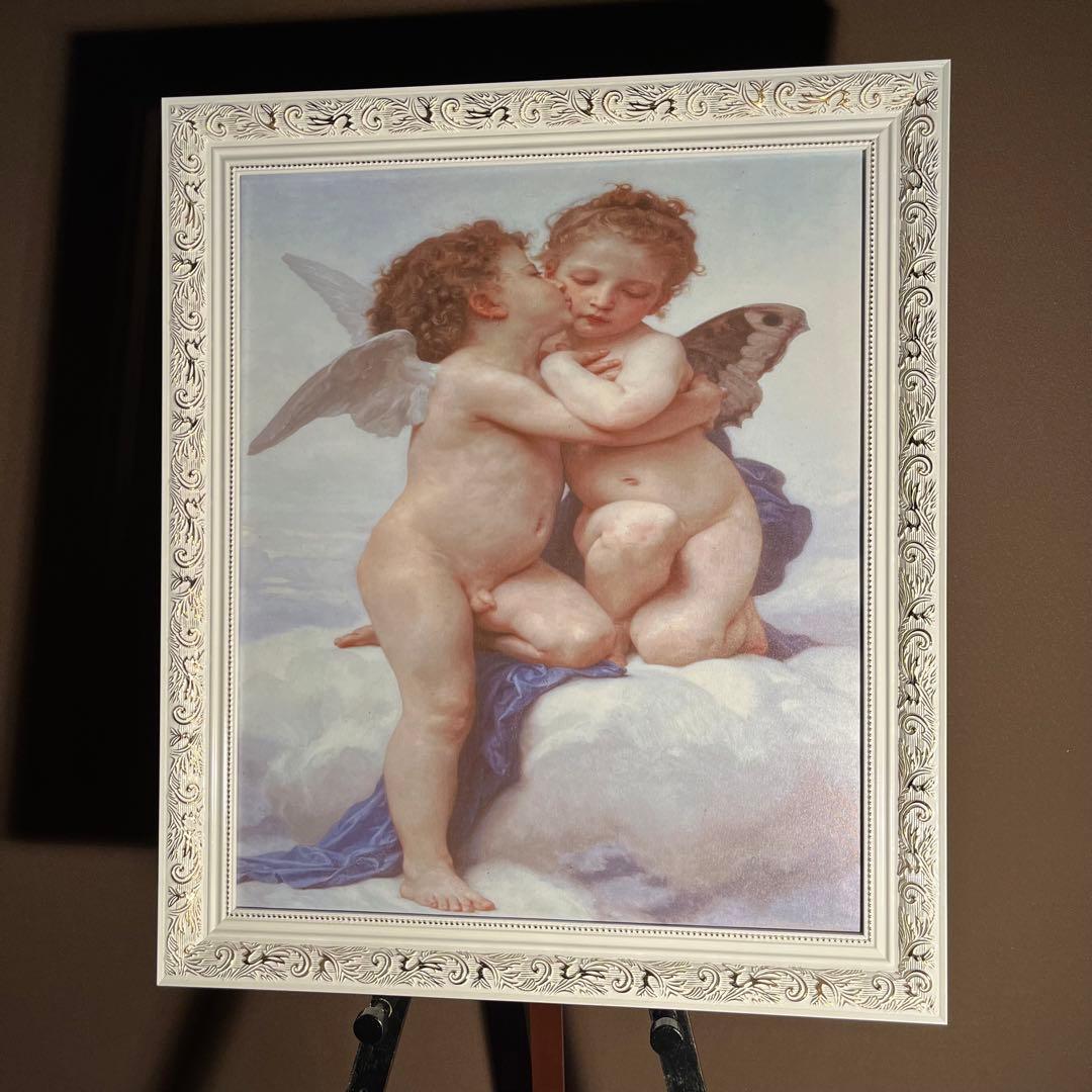 キャンバス プリントアート ブーグロー ファーストキス 絵画 額付 インテリア