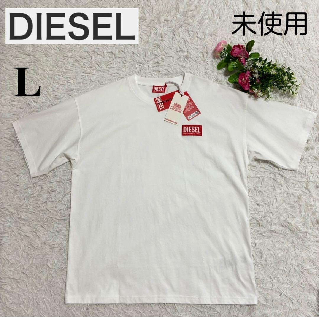 タグ付未使用品【DIESEL】Tシャツ カットソー 半袖 胸ロゴ刺繍 L