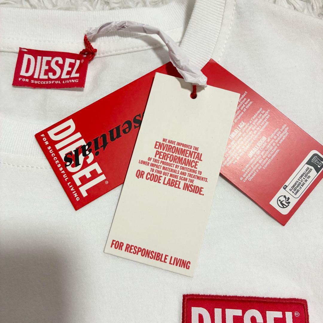 タグ付未使用品【DIESEL】Tシャツ カットソー 半袖 胸ロゴ刺繍 L