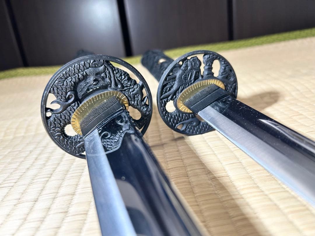 模造刀 太刀 脇差し 2本セット！　※刀身に樋あり（バラ売り不可）【M02】