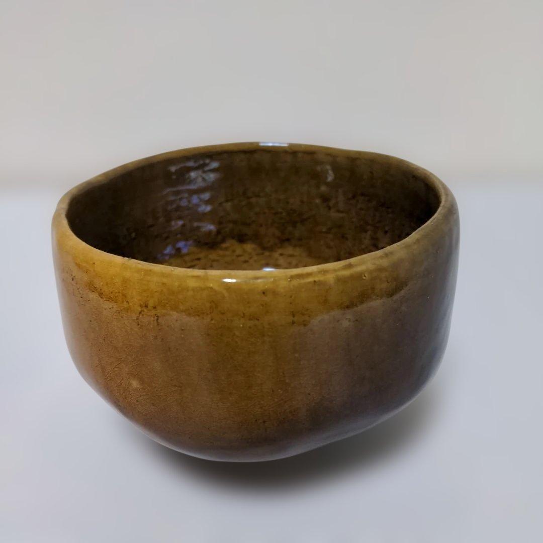 【⑥】人間国宝 十代大樋長左衛門 大樋年朗 大樋焼 飴釉茶碗 共箱 茶道具