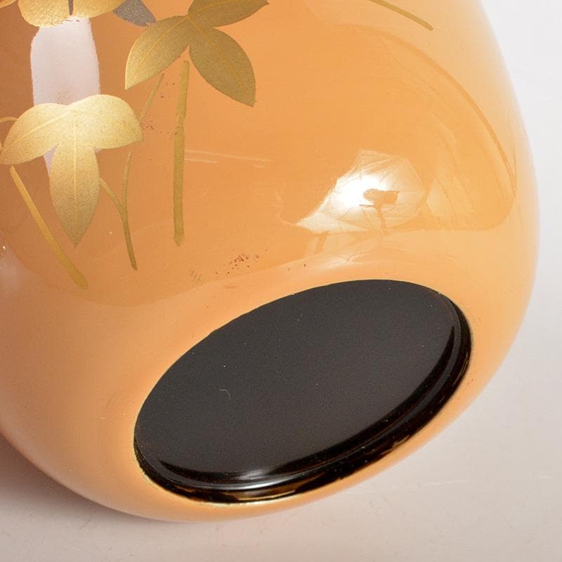 茶道具　中村湖彩作　朝顔蒔絵　螺鈿装飾　中棗　共布共箱　V　5968