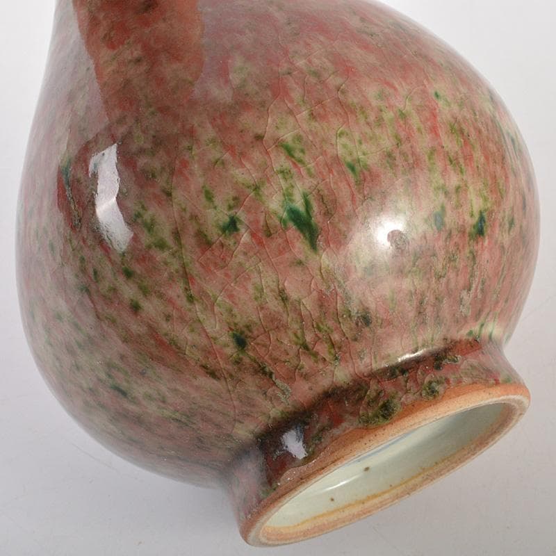 中国　缸豆紅釉　玉壺春瓶　V　R7329