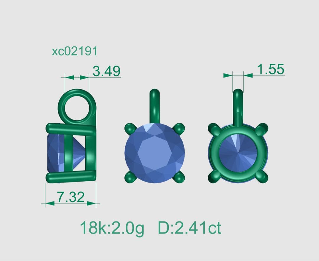 YUU2.41ct K18 ペンダントトップの残金
