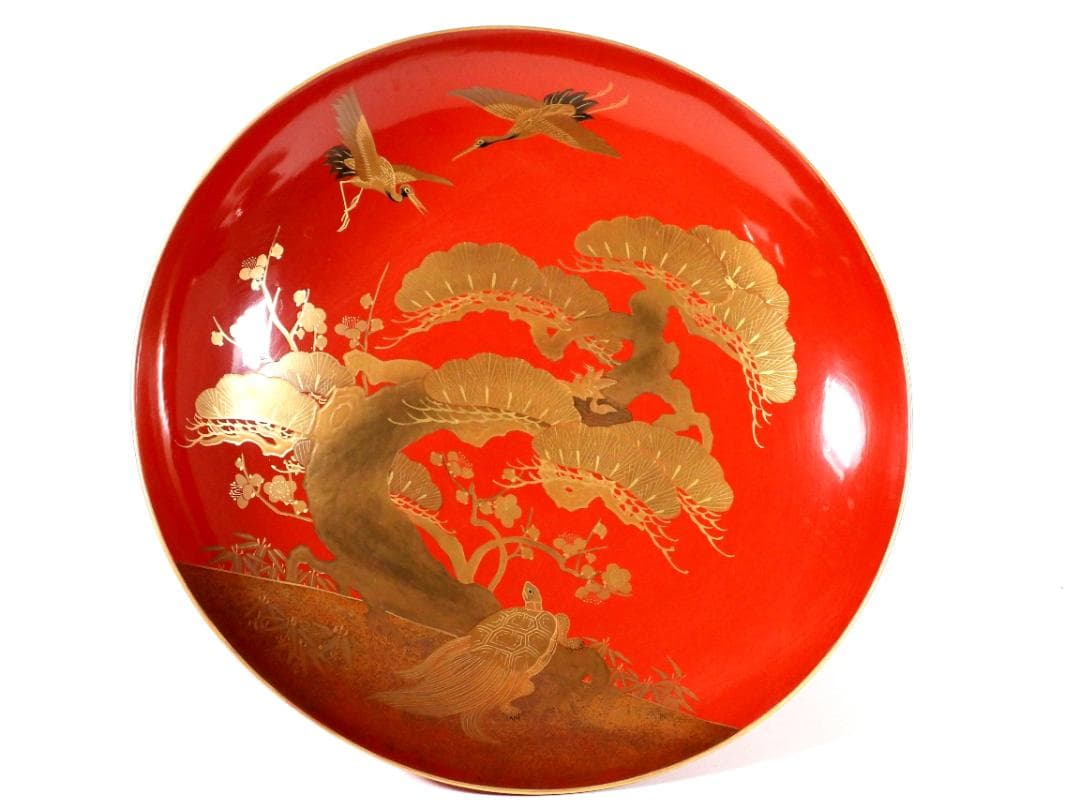 九段盃 酒器 天然木 漆塗り 金蒔絵 松竹梅 亀鶴紋 漆芸