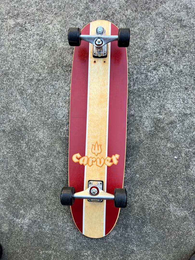 Carver サーフスケートボード レッドストライプ90センチ