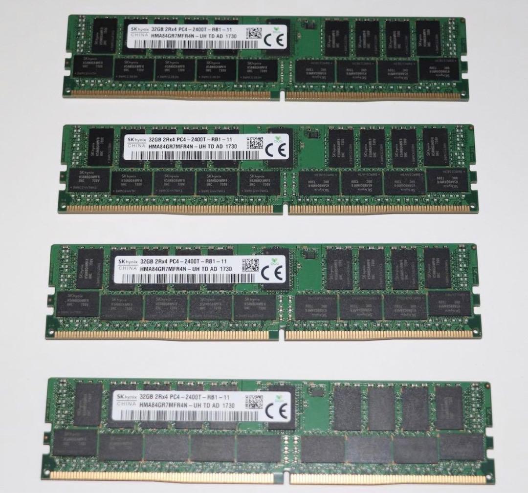 32GB PC4-2400T DIMM メモリ(4枚=128GB)