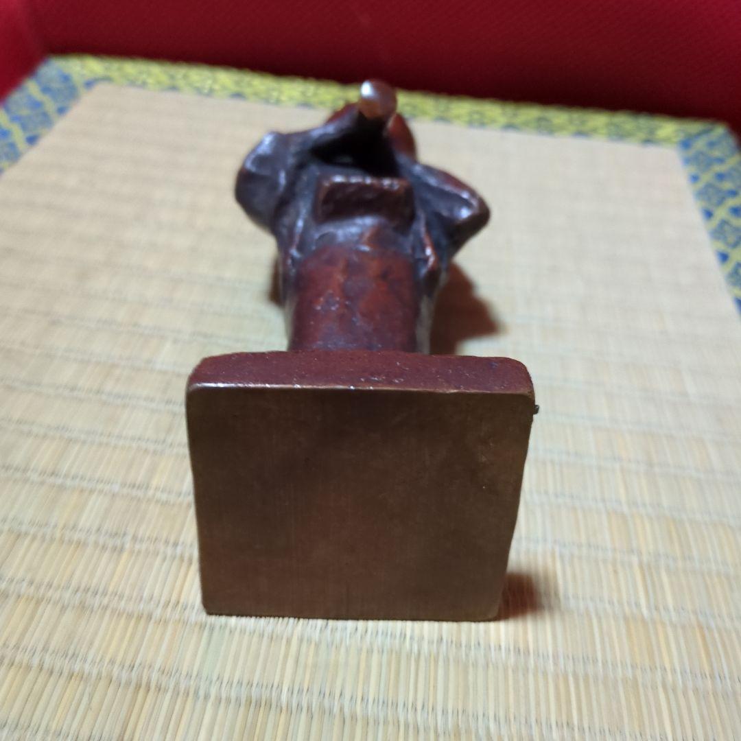 高岡銅器製尺八虚無僧像 約18センチ