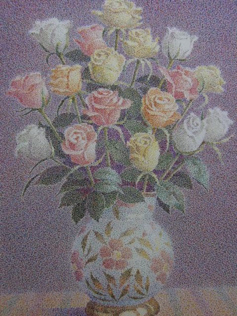 山田嘉彦【薔薇】希少な額装用画集より、状態良好、新品高級額装付