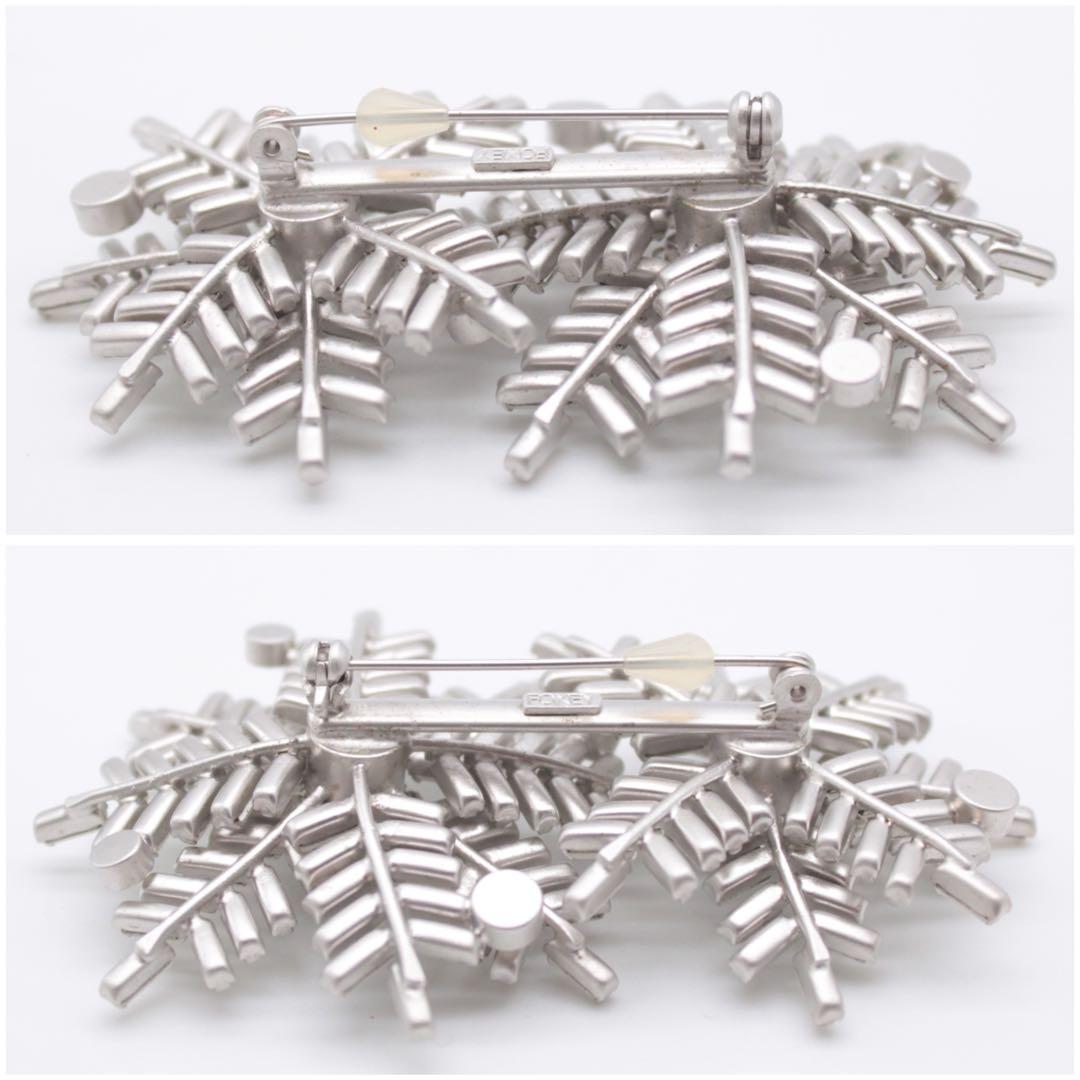 希少美品 FOXEY フォクシー クリスタルブローチ 雪結晶 シルバー 結婚式