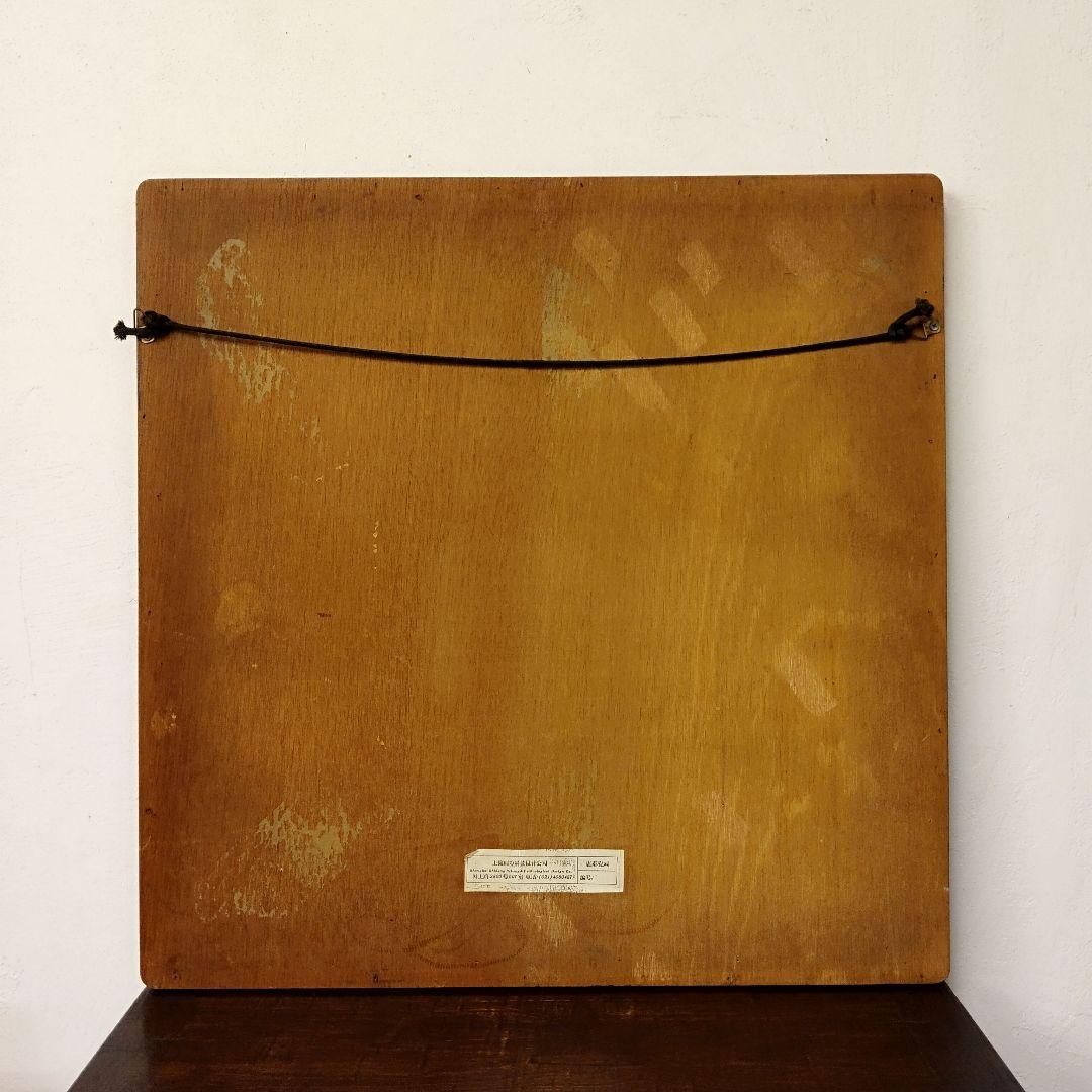 中国美術 唐彩 水仙 陶板 陶額 木製フレーム