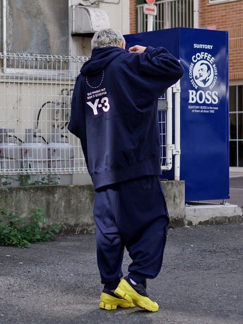 Y-3 サルエルパンツ　スリーストライプス　ネイビー