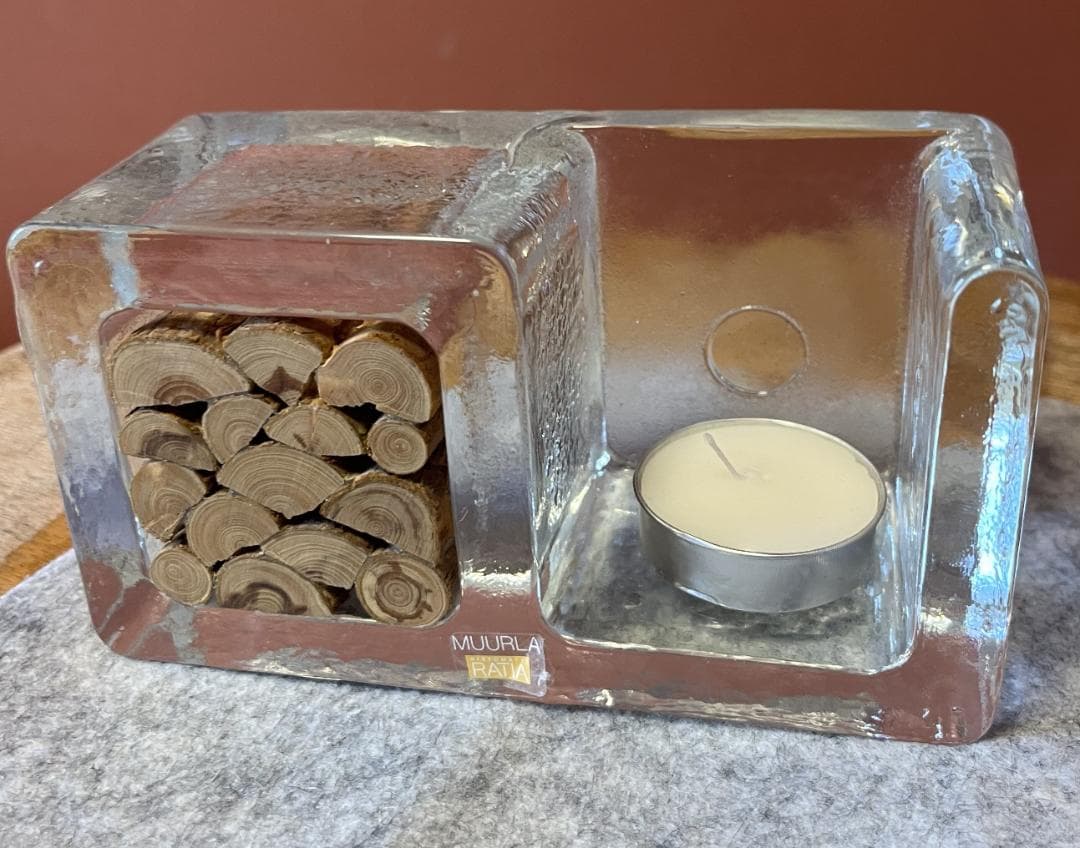 （再お値下げしました!）希少　MUURLA ガラスの暖炉の置物