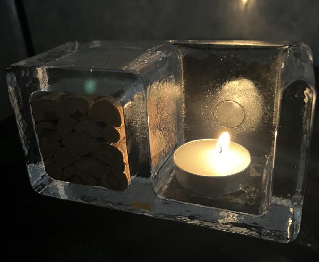 （再お値下げしました!）希少　MUURLA ガラスの暖炉の置物