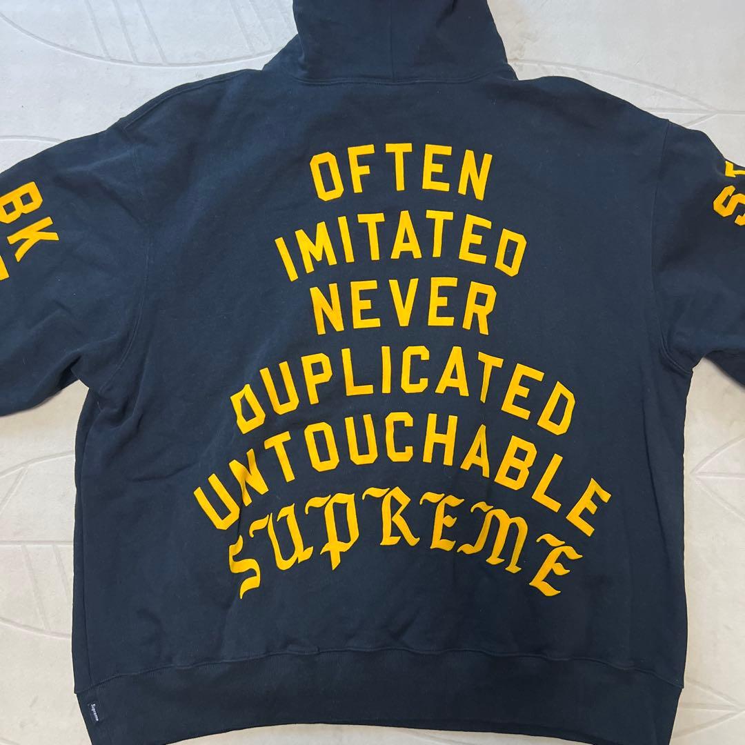 トップス Supreme Team Flocked Hooded Sweatshirt