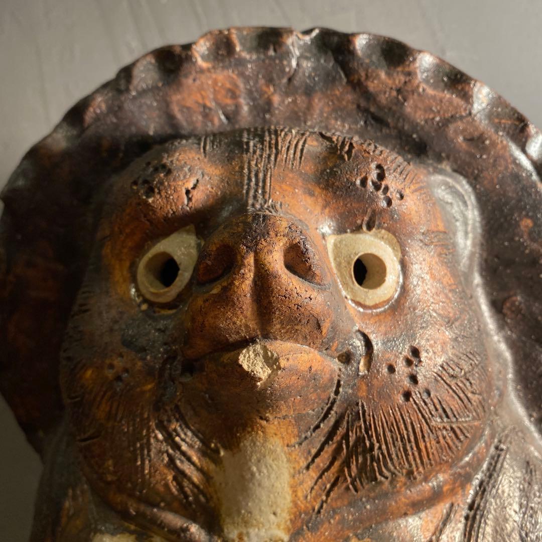 昭和レトロ 信楽焼 狸置物 48cm 縁起物 商売繁盛 たぬき 骨董品