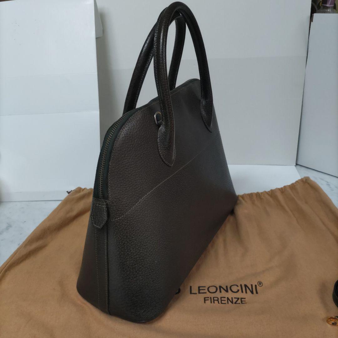 LEONCINI ダークブラウン ハンドバッグ
