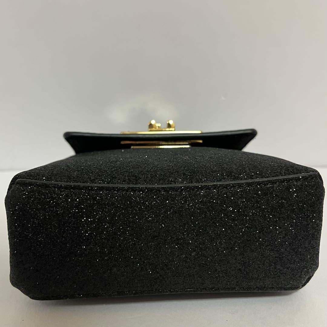 極美品✨フルラ　1927 2way ショルダーバッグ　ミニバッグ　グリッター　黒