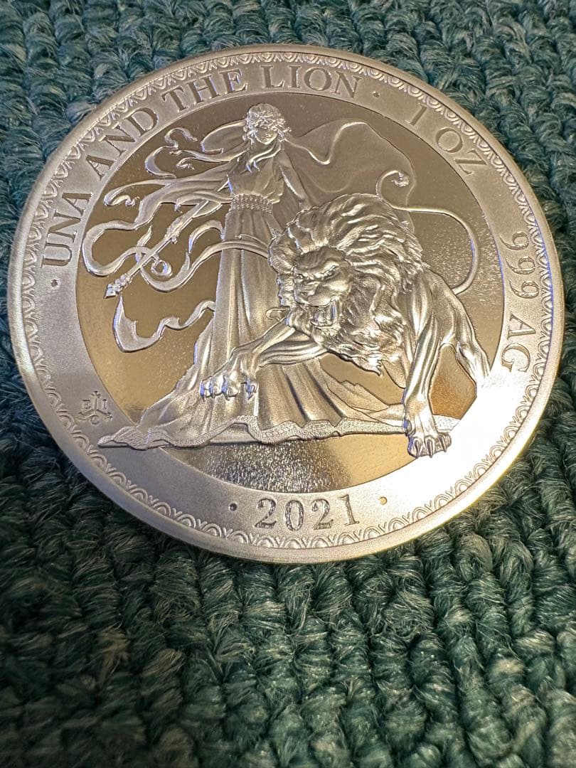 2021年 イギリス領 セントヘレナ ウナとライオン 純銀 １オンス 銀貨