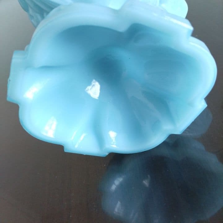 アンティーク ティファニーブルーコンポート⭐︎ミルクガラス ⭐︎ファイヤーキング