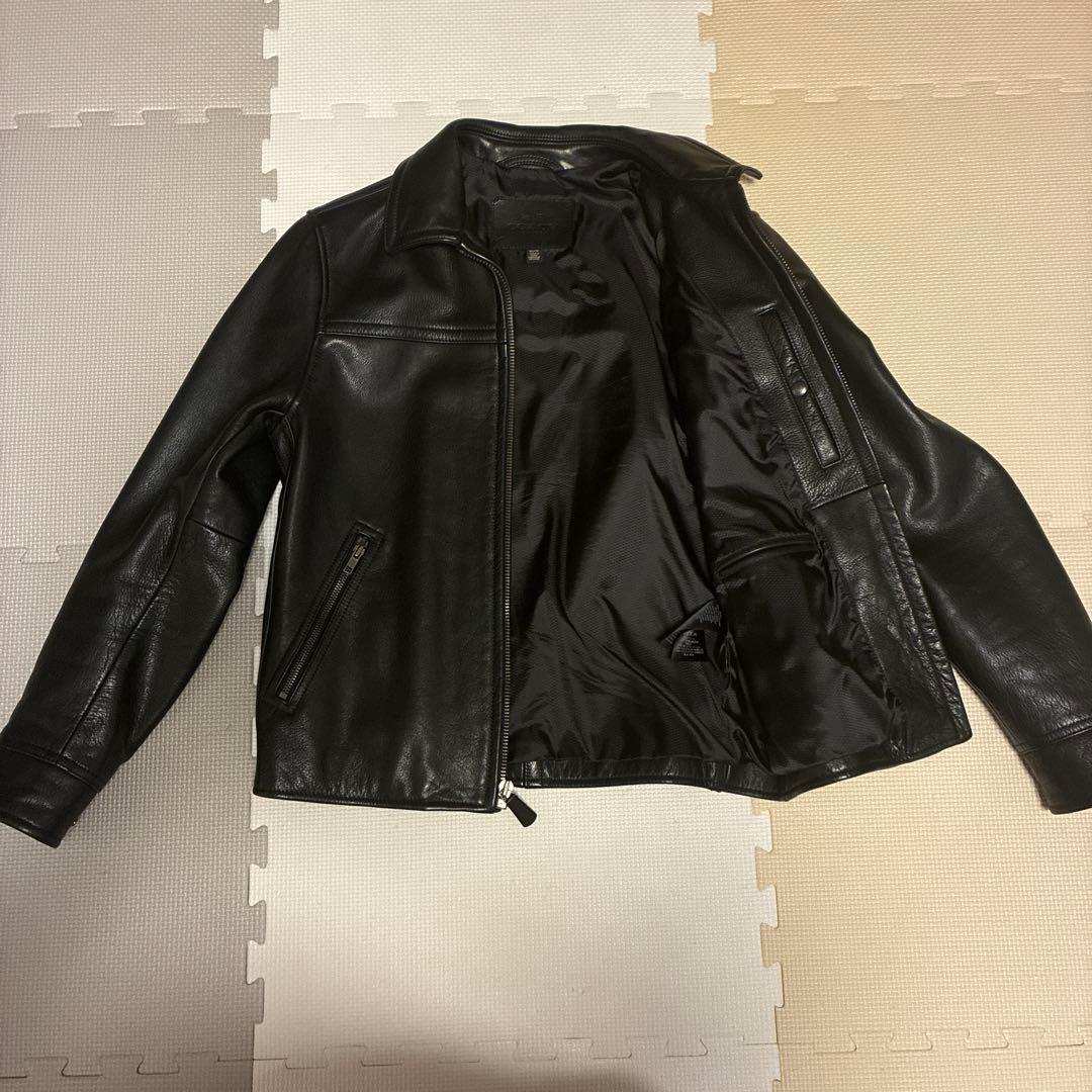 COACH コーチ黒 レザー シングルライダースジャケット　サイズXS