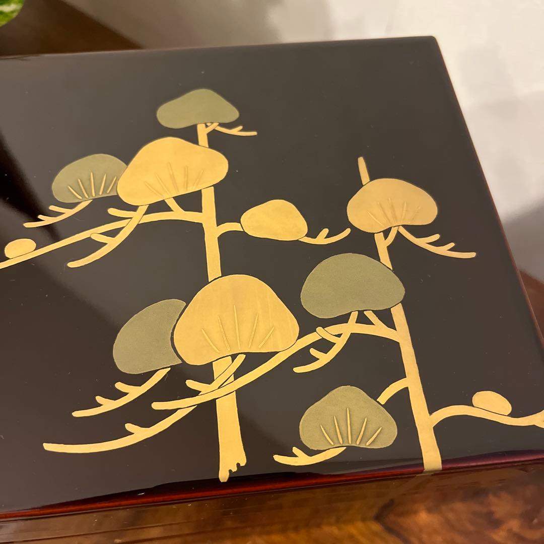 松の木デザイン 漆器重箱三段