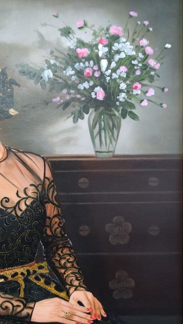 人見友紀　伝説の逃亡画家　油彩画　油絵　12号　グレースケリー