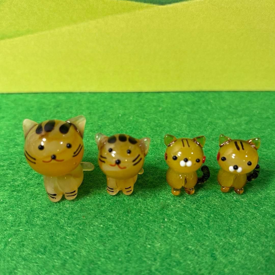 きたのガラス茶トラ　ガラス細工　ミニチュア