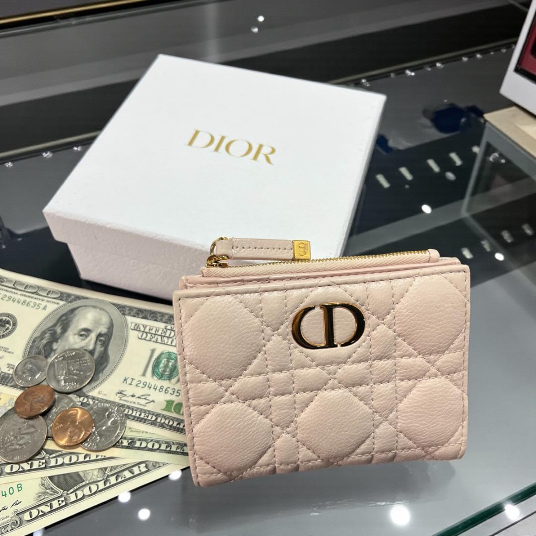 正規品＆極美品‼️ディオール カロ ダリア ウォレット カナージュ 二つ折り財布