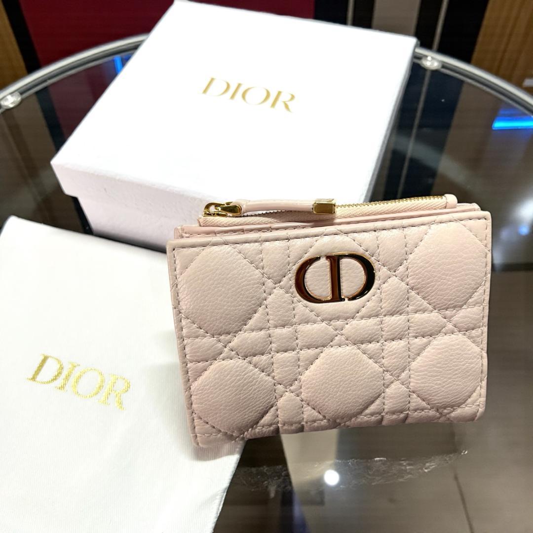 正規品＆極美品‼️ディオール カロ ダリア ウォレット カナージュ 二つ折り財布