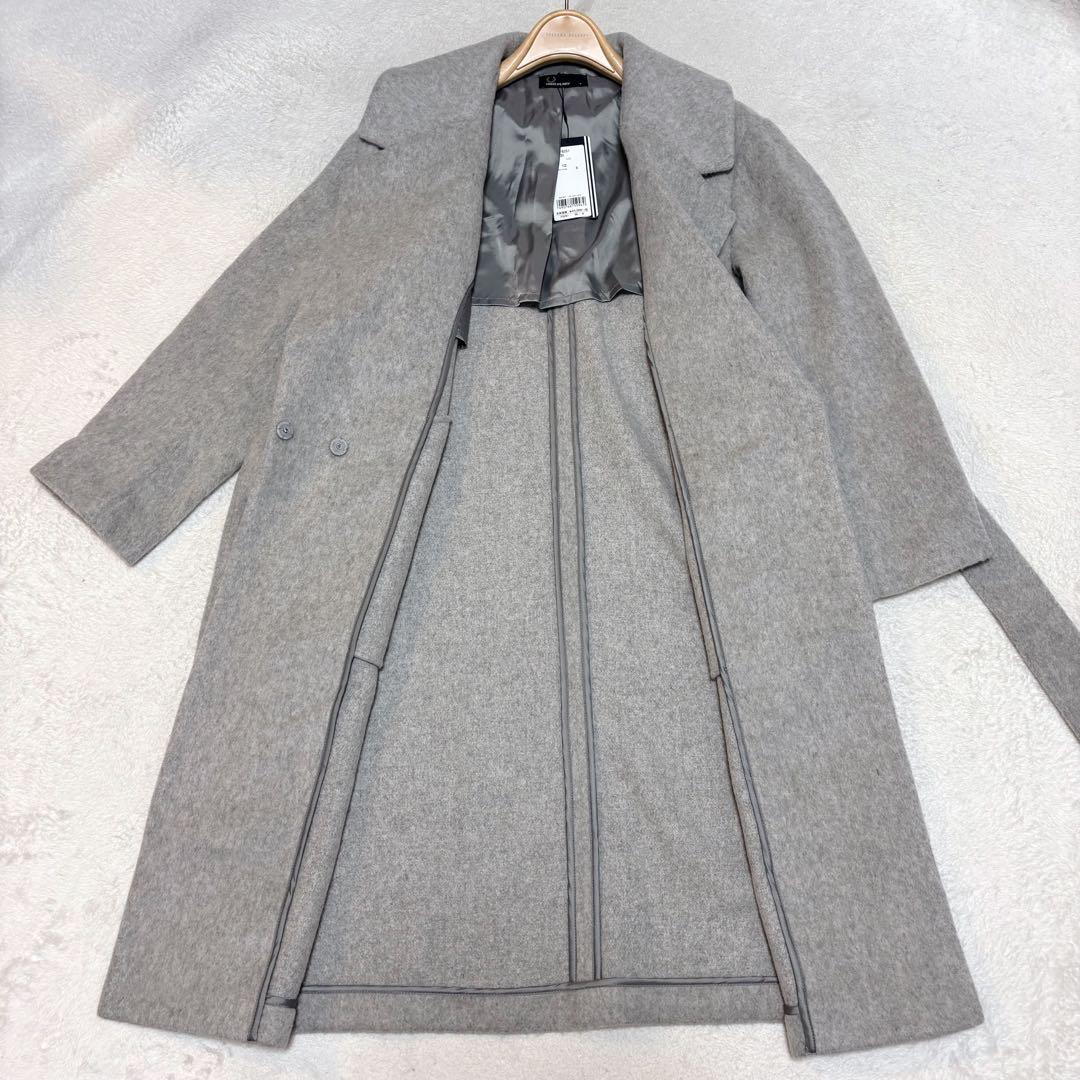 【タグ付新品】フレッドペリー ウールモッサ ベルト付きチェスターコート グレー