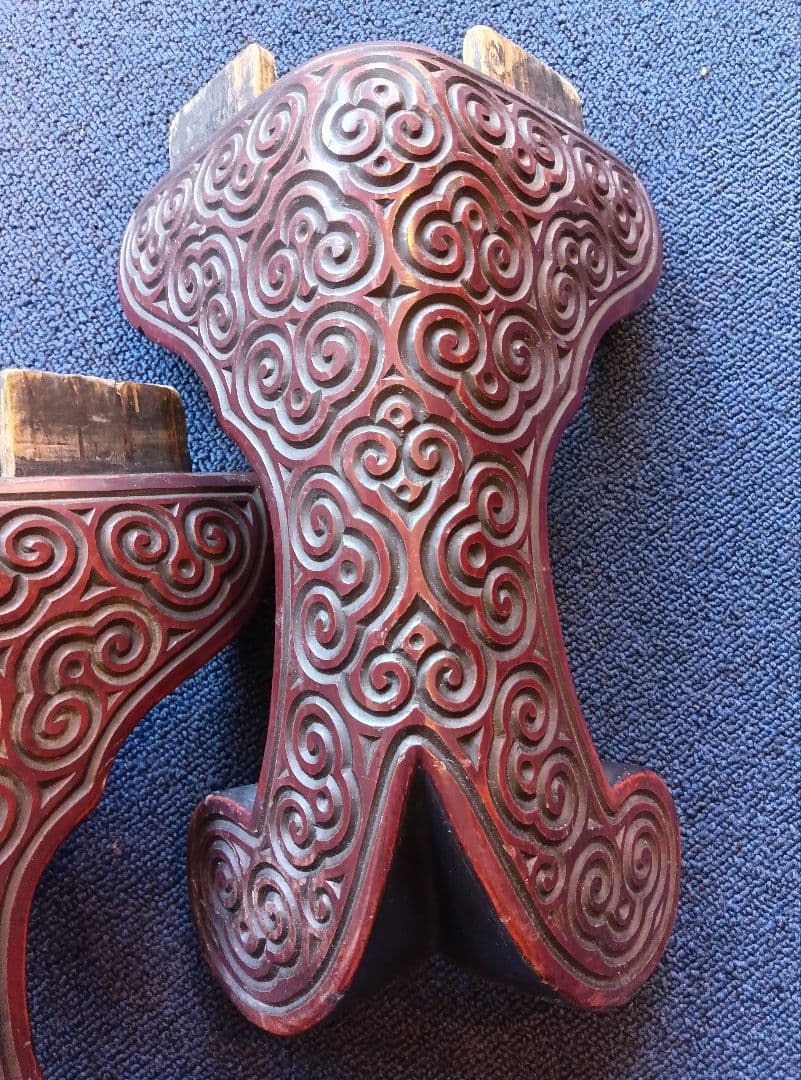 堆朱　座卓 約97cm✕ 74cm✕32.5cm　木製　アンティーク　脚取り外し