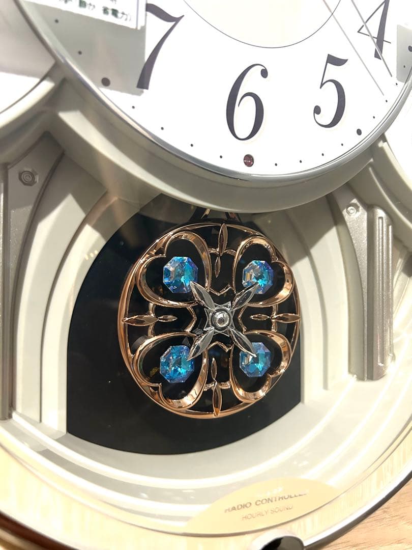 リズム 掛け時計からくり スモールワールド メロディ からくり24曲スワロフキー