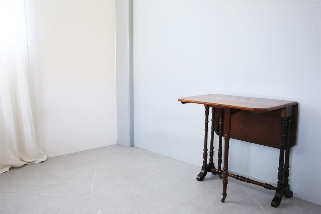 英国アンティーク木製ゲートレッグテーブル/ダイニング机/バタフライ(89-226