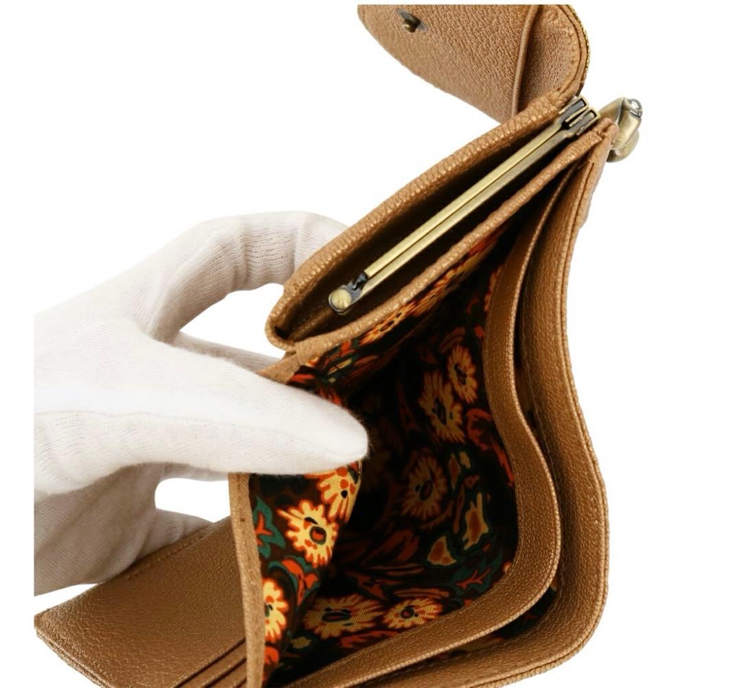 ANNASUI アナスイ 二つ折り財布 蝶 山羊革 ボルドー 新品 タグ付き