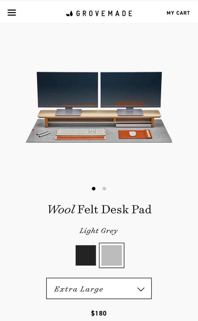 GROVEMADE デスクマットEXTRA LARGE ライトグレー