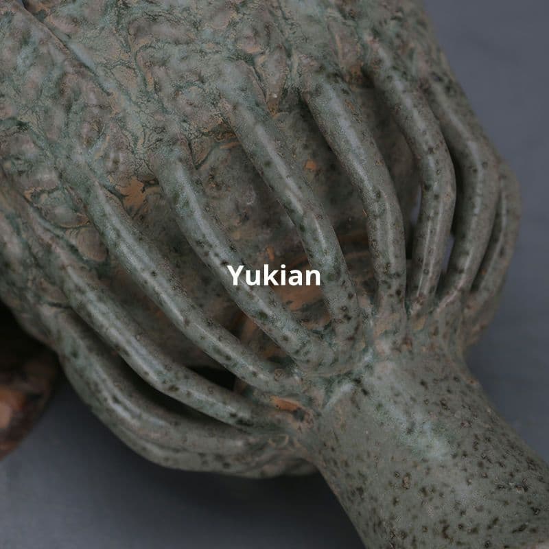 葉弁高足油燈 書道具 文房具 現代工芸品 美術品 装飾品 置物