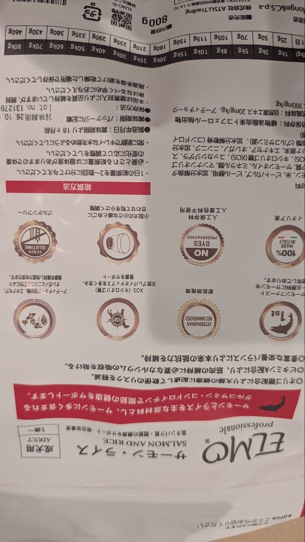 ELMO サーモンライス　成犬用ドッグフード 5.4キロ　関節の健康をサポート