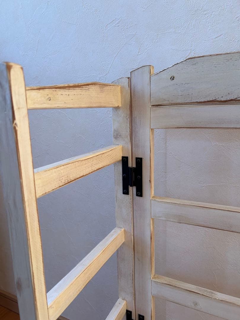 カントリー　折りたたみ木製棚　3段