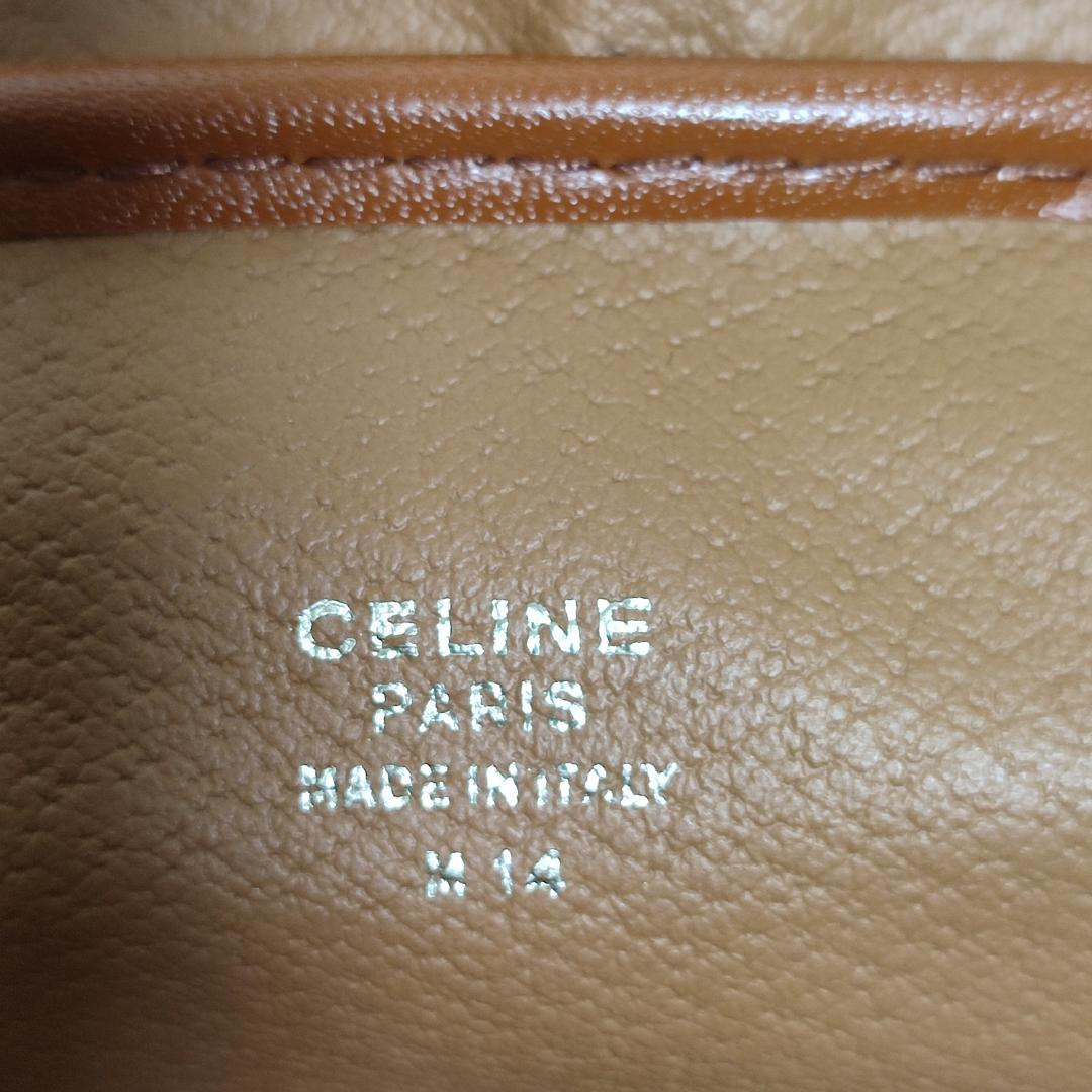 80-4 セリーヌ CELINE マカダム柄 バニティ バッグ PVC レザー