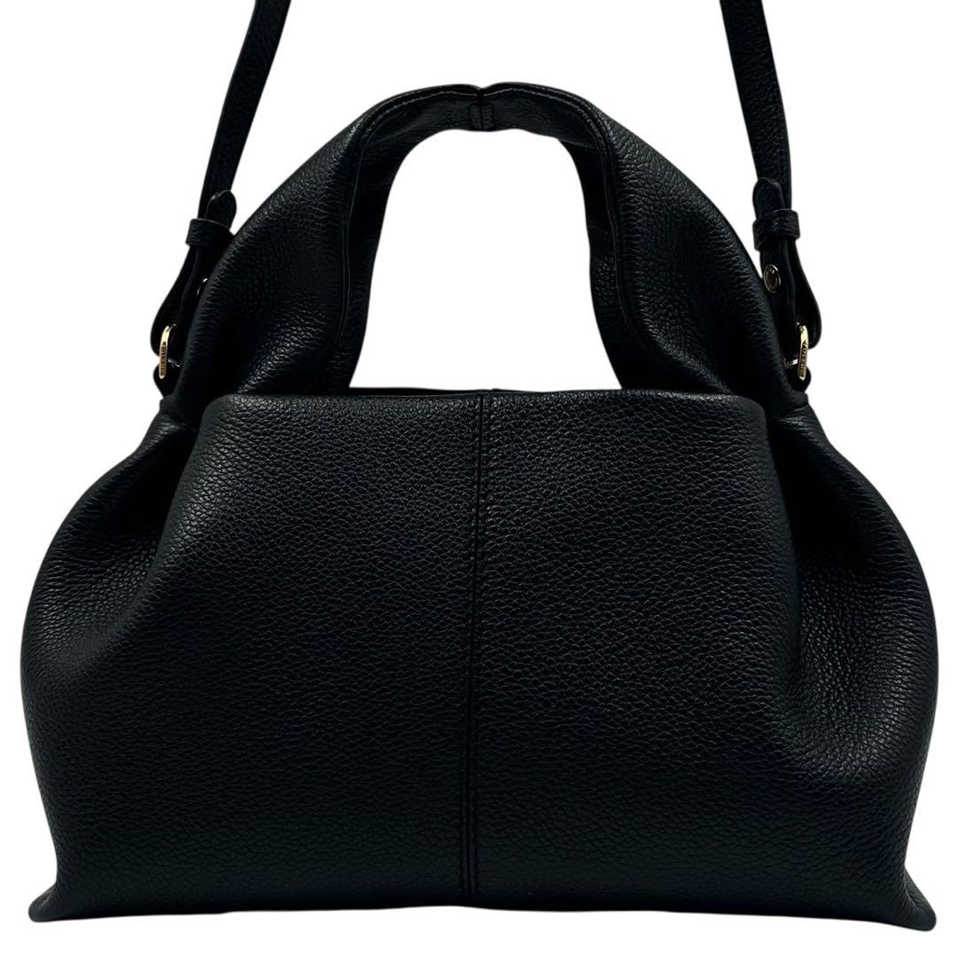 美品 POLENE Numéro Neuf ハンドバッグ 2way レザー 黒
